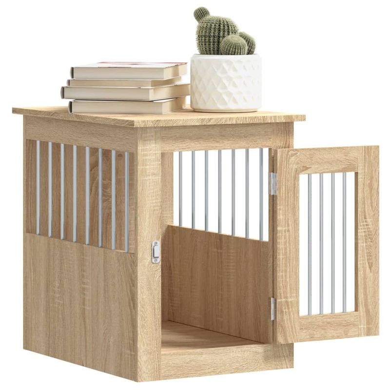vidaXL meuble de cage pour chiens Bois d'ingénierie