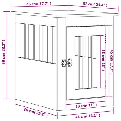 vidaXL meuble de cage pour chiens Bois d'ingénierie