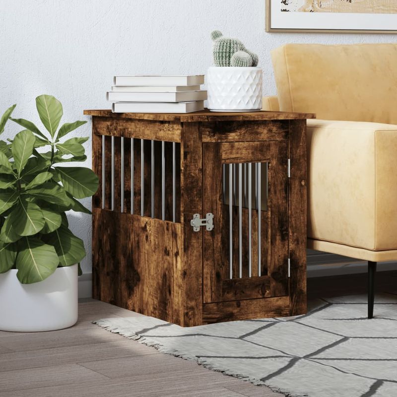 vidaXL meuble de cage pour chiens Bois d'ingénierie