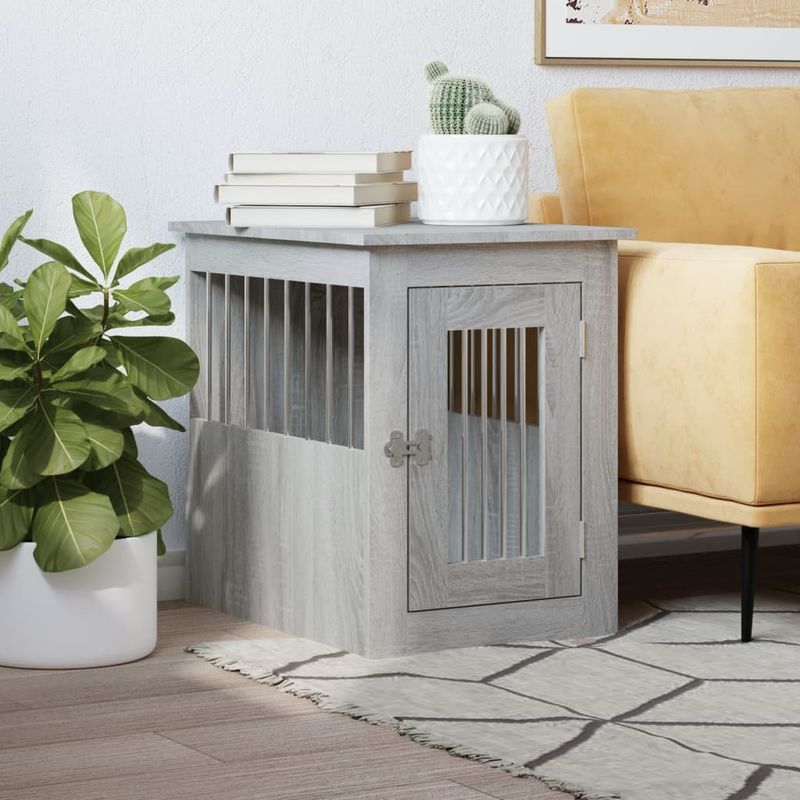 vidaXL meuble de cage pour chiens Bois d'ingénierie