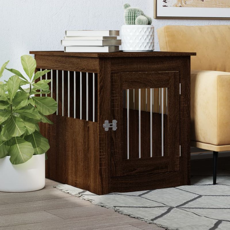 vidaXL meuble de cage pour chiens Bois d'ingénierie