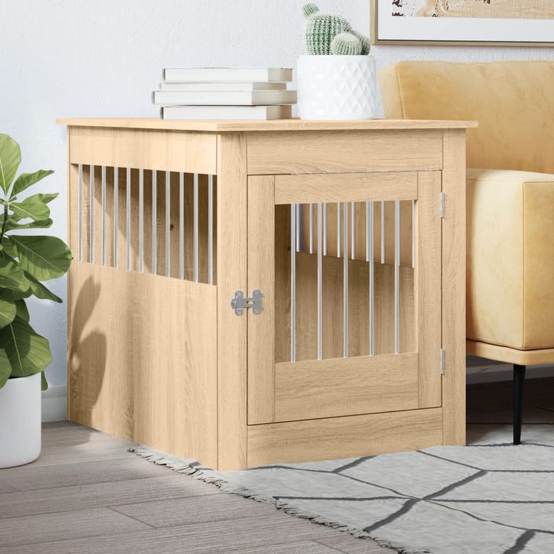 vidaXL meuble de cage pour chiens Bois d'ingénierie