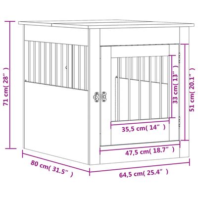 vidaXL meuble de cage pour chiens Bois d'ingénierie
