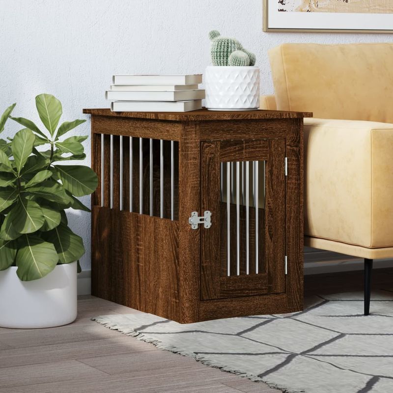 vidaXL meuble de cage pour chiens Bois d'ingénierie