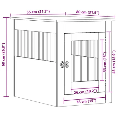 vidaXL meuble de cage pour chiens Bois d'ingénierie