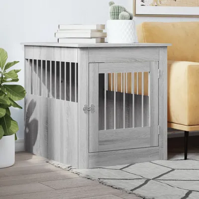 vidaXL meuble de cage pour chiens Bois d'ingénierie