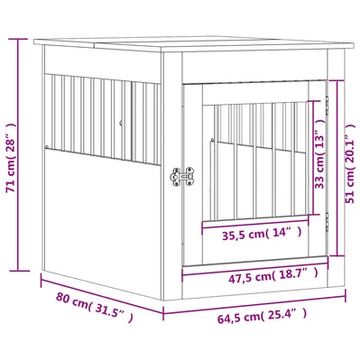 vidaXL meuble de cage pour chiens Bois d'ingénierie
