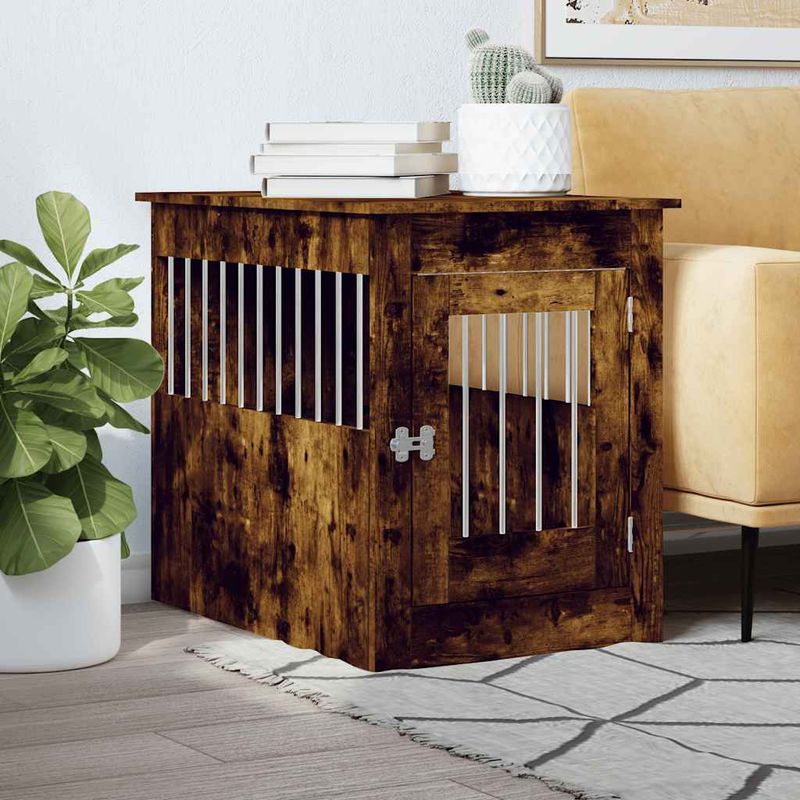 vidaXL meuble de cage pour chiens Bois d'ingénierie