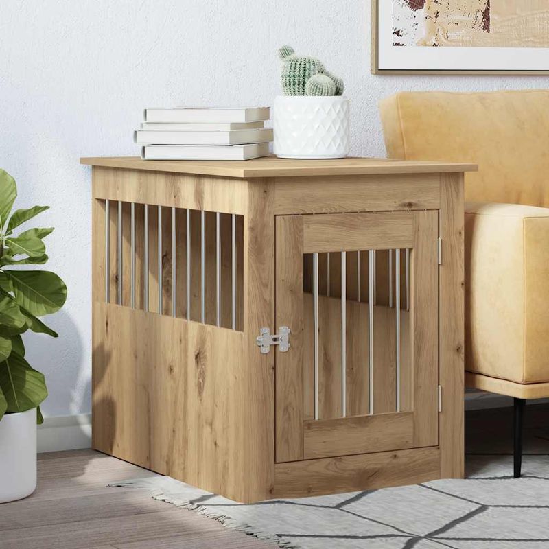 vidaXL meuble de cage pour chiens Bois d'ingénierie