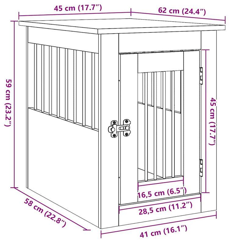 vidaXL meuble de cage pour chiens Bois d'ingénierie