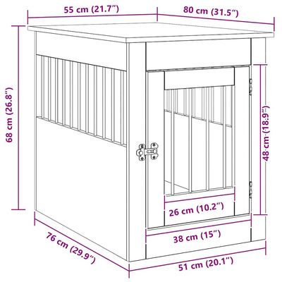 vidaXL meuble de cage pour chiens Bois d'ingénierie