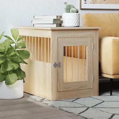 vidaXL meuble de cage pour chiens Bois d'ingénierie