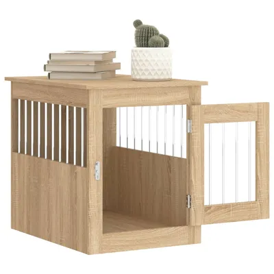 vidaXL meuble de cage pour chiens Bois d'ingénierie