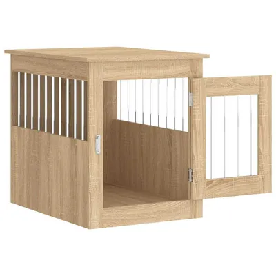 vidaXL meuble de cage pour chiens Bois d'ingénierie