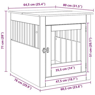 vidaXL meuble de cage pour chiens Bois d'ingénierie