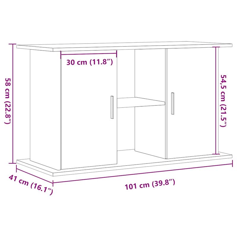 vidaXL support pour aquarium Bois d'ingénierie