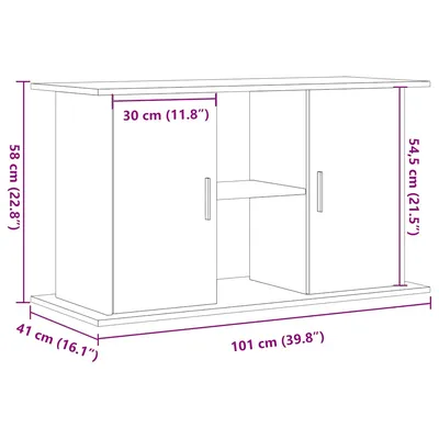 vidaXL support pour aquarium Bois d'ingénierie