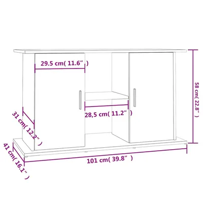 vidaXL support pour aquarium Bois d'ingénierie