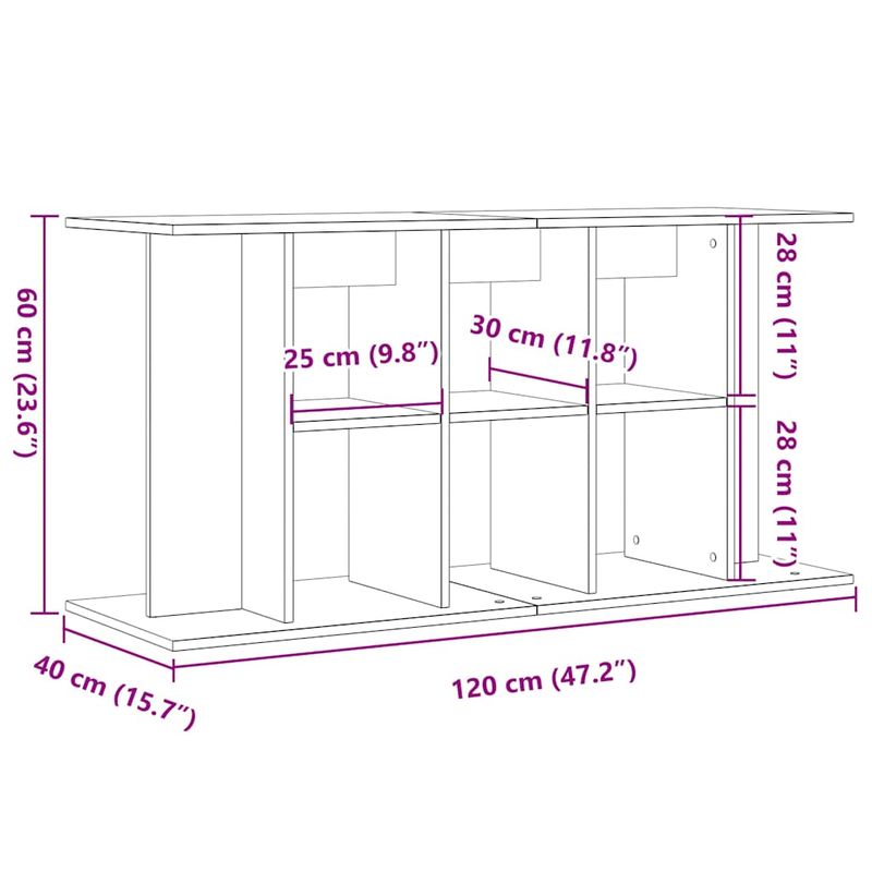 vidaXL support pour aquarium Bois d'ingénierie