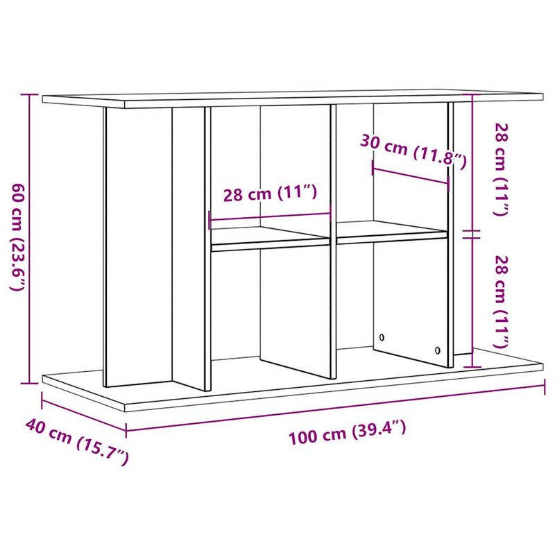 vidaXL support pour aquarium Bois d'ingénierie