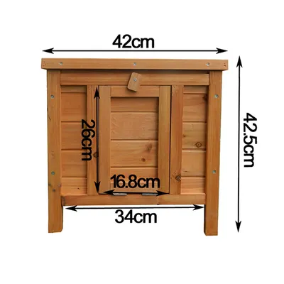 Wiltec Cabane pour Chat 420x515x430 mm en Bois d’Épicéa, Abri pour Petits A