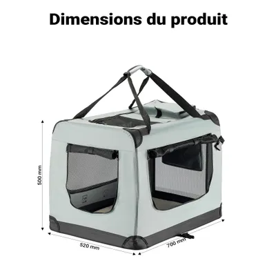 Fudajo Caisse de transport Grise - taille L / 70 x 52 x 50 cm - charge max. Fudajo Caisse de transport Grise - taille L / 70 x 52 x 50 cm - charge max.