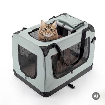 Wiltec Caisse de transport noire pliable pour chiens chats animaux domestiq