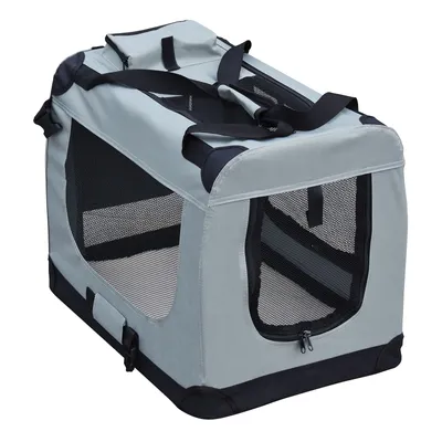 Wiltec Caisse de transport noire pliable pour chiens chats animaux domestiq