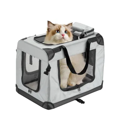 Fudajo Caisse de transport Grise - taille M / 60 x 42 x 44 cm - charge max.