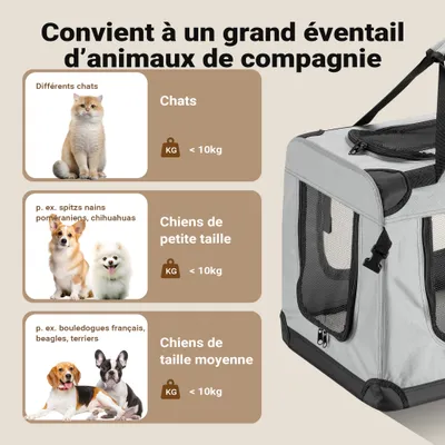 Fudajo Caisse de transport Grise - taille M / 60 x 42 x 44 cm - charge max.