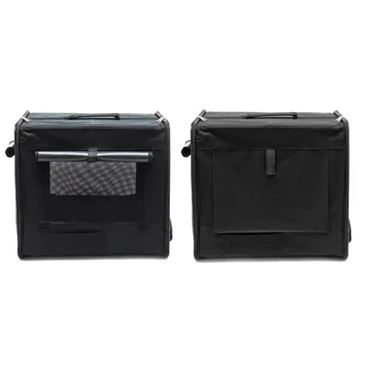 Wiltec Caisse de transport noire pliable pour chiens chats animaux domestiq