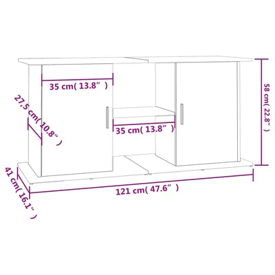 vidaXL support pour aquarium Bois d'ingénierie