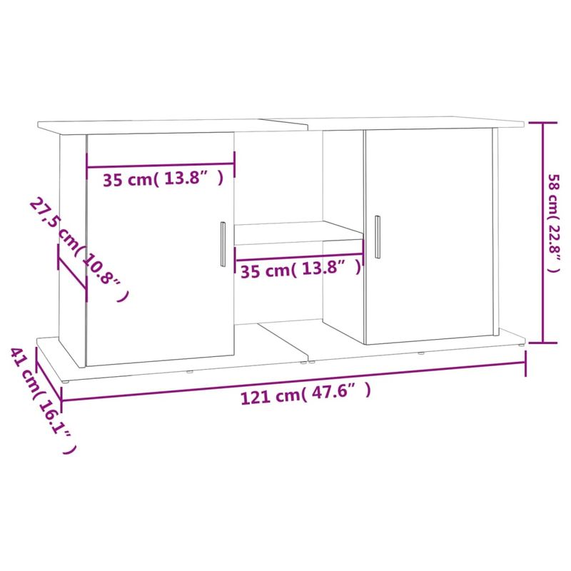 vidaXL support pour aquarium Bois d'ingénierie