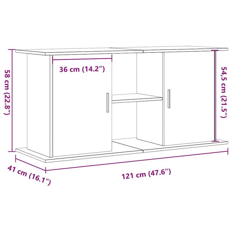 vidaXL support pour aquarium Bois d'ingénierie