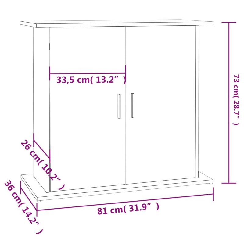 vidaXL support pour aquarium Bois d'ingénierie