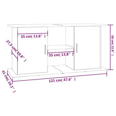 vidaXL support pour aquarium Bois d'ingénierie