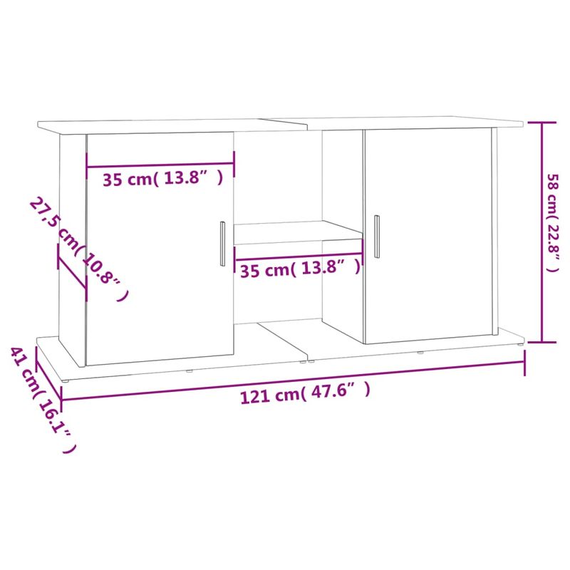 vidaXL support pour aquarium Bois d'ingénierie
