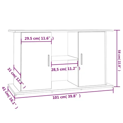 vidaXL support pour aquarium Bois d'ingénierie