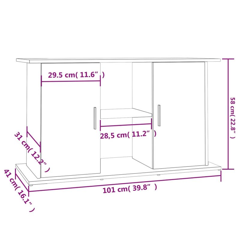 vidaXL support pour aquarium Bois d'ingénierie