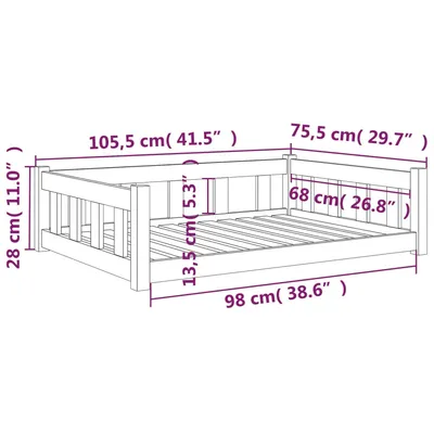 vidaXL lit pour chien Bois de pin