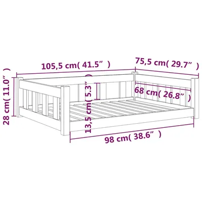 vidaXL lit pour chien Bois de pin vidaXL lit pour chien Bois de pin