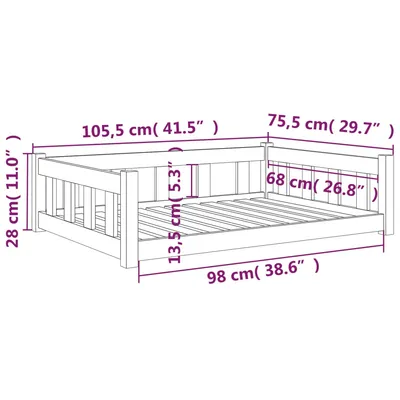 vidaXL lit pour chien Bois de pin vidaXL lit pour chien Bois de pin