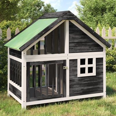 vidaXL chenil pour chiens Bois de pin massif