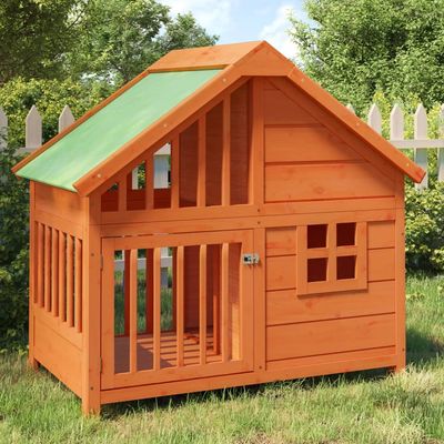 vidaXL chenil pour chiens Bois de pin massif