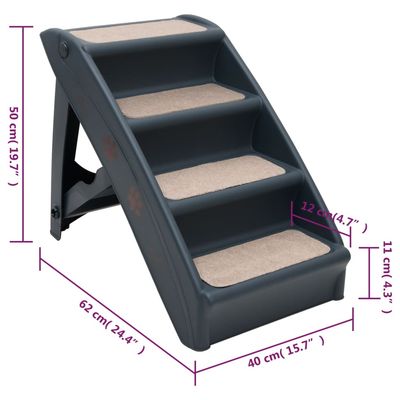 vidaXL escalier pour chien Polypropylène
