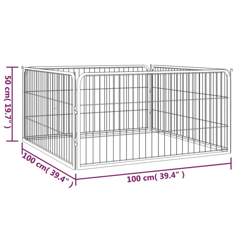 vidaXL parc pour chiens Acier