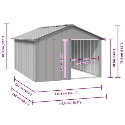 vidaXL niche pour chien Acier