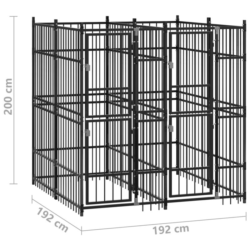 vidaXL chenil pour chiens Acier