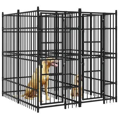 vidaXL chenil pour chiens Acier