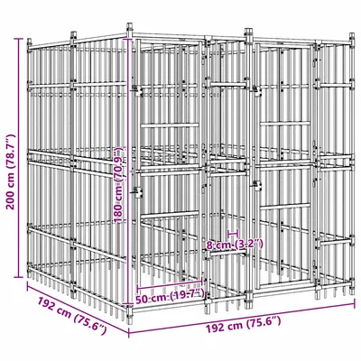 vidaXL chenil pour chiens Acier